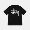 unisexo negro camiseta básica N6T4D1 STUSSY camisetas