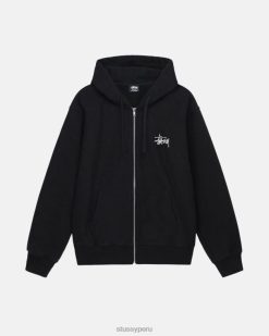 unisexo negro sudadera básica con cremallera N6T4D201 STUSSY sudores
